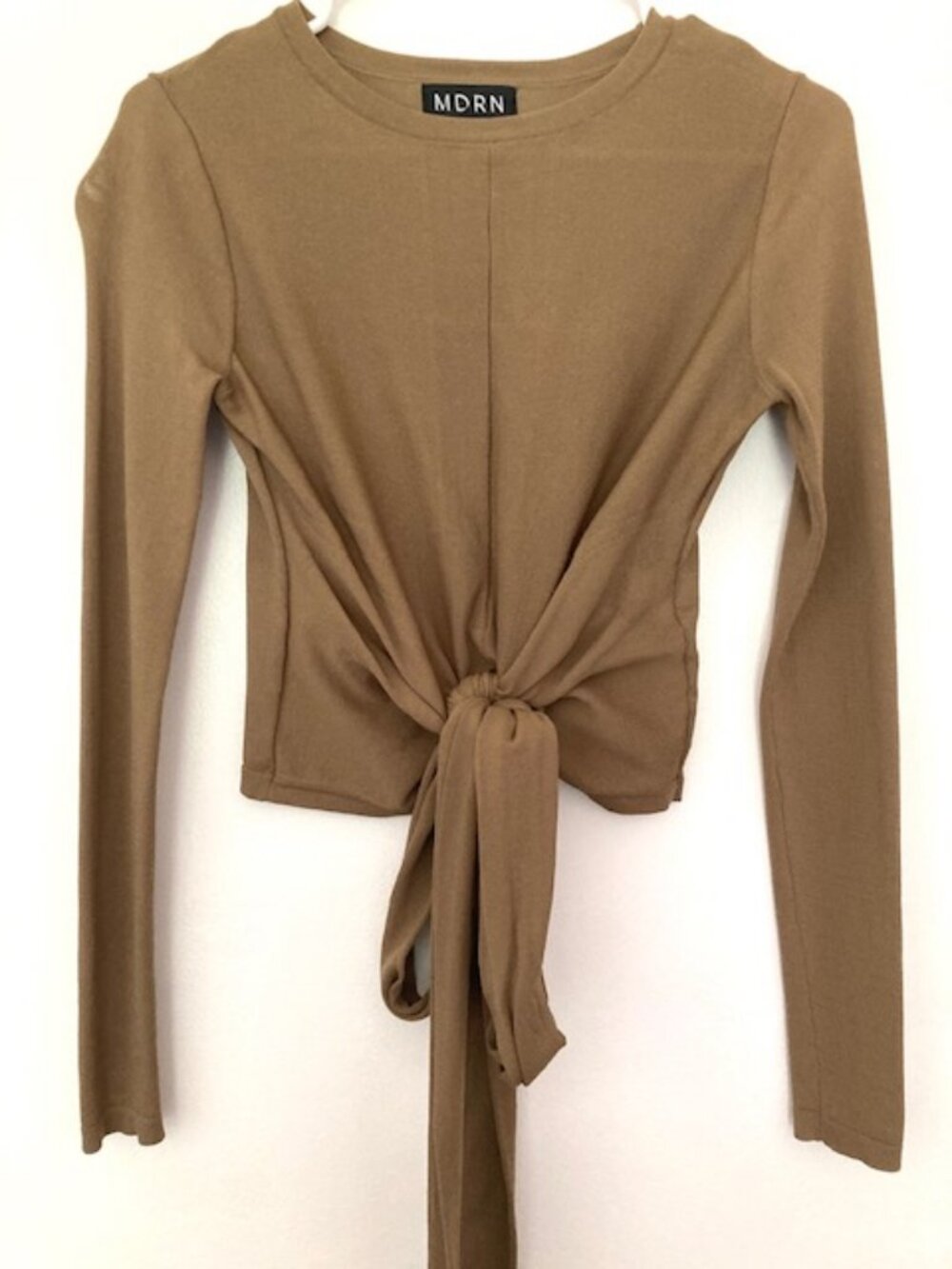Modern Citizen Stevie Wrap Tie Front Sweater XS Olive Green Long Sleeve